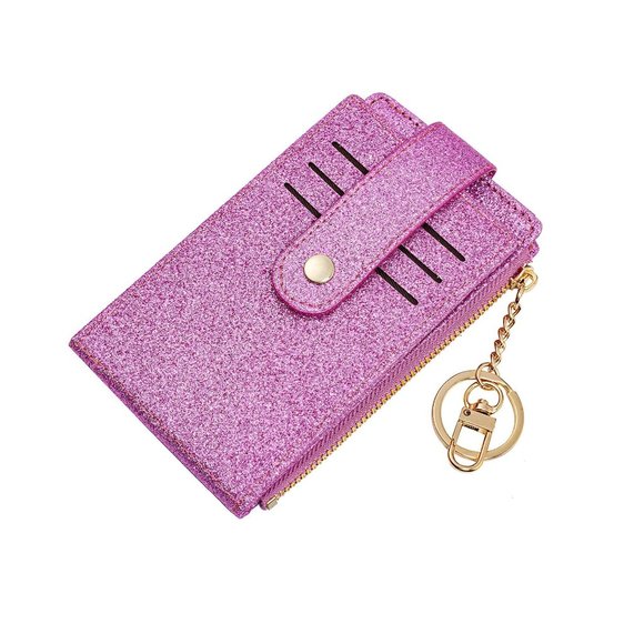 Accessories - Card Wallet for Women Slim Rfid Front Pocket Cases Holder Zipper Coin Purse